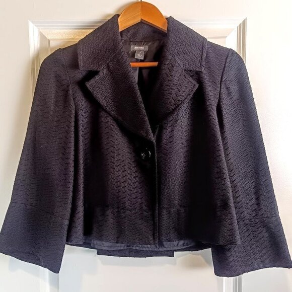 Kenneth Cole Reaction Black Cropped Blazer - Picture 1 of 6